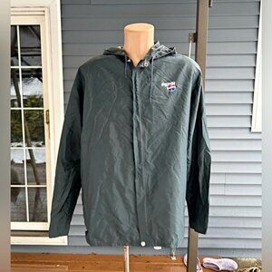 Vintage Rainfair Blue Nylon Rubber Pepsi Hooded Windbreaker Raincoat~L~USA